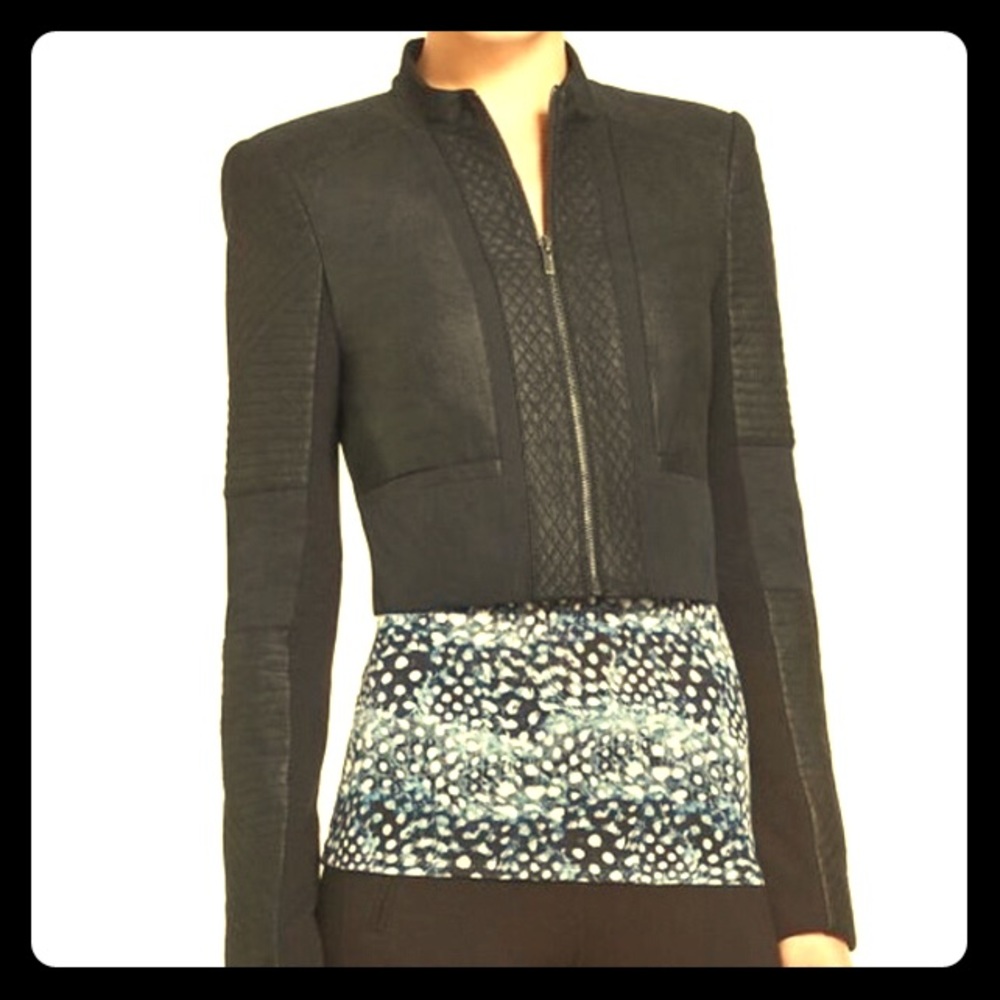 Quilted black BCBGMAXAZRIA moto jacket